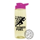 a transparent pastel yellow bottle & hot pink lid the flair - 26 oz tritan(tm) shaker bottle with drink thru lid and mixing whisk ball