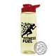 a transparent pastel yellow bottle & red lid the flair - 26 oz tritan(tm) shaker bottle with drink thru lid and mixing whisk ball