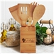 a group of bamboo - box utensil holder set