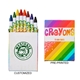 a white box front/rainbow box back 8pk crayons