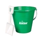 a green bucket shovel set