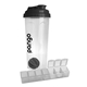 a black shaker bottle w / pill box