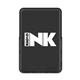 aerial view a black slim magsafe power bank with kickstand, image 1 of 4