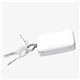 aerial view a white 4000 mah power bank with flashlight, image 1 of 2