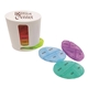 aerial view a white container with rainbow pill boxes 7 day slide out weekly pill tray, image 1 of 2