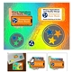 a group of customcut(tm) 5 x 7 full color custom shape removable vinyl sticker sheets