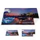 a group of aqua 30 x 60 full color rpet waffle weave sand free beach / yoga towel