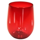 aerial view a red 12 oz plastic stemless wine glass, image 1 of 2