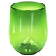 aerial view a green 12 oz plastic stemless wine glass, image 1 of 2