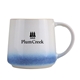 aerial view a blue 16 oz richmond reactive glaze ceramic mug, image 1 of 3