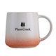 aerial view a orange 16 oz richmond reactive glaze ceramic mug, image 1 of 2