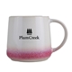 aerial view a red 16 oz richmond reactive glaze ceramic mug, image 1 of 2