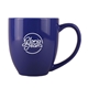 aerial view a blue 16 oz bistro ceramic mug, image 1 of 2