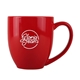 aerial view a red 16 oz bistro ceramic mug, image 1 of 2