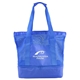 aerial view a blue rpet mesh beach cooler tote, image 1 of 2