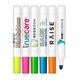 aerial view a group of brite spots(r) fluorescent highlighters with white barrel full color decal - usa made, image 1 of 2