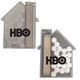 aerial view a translucent black (smoke) house shaped candy pick n mints, image 2 of 2