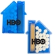 aerial view a translucent blue house shaped candy pick n mints, image 2 of 2