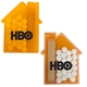 aerial view a translucent orange house shaped candy pick n mints, image 2 of 2