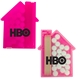 aerial view a translucent pink house shaped candy pick n mints, image 2 of 2