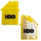 aerial view a translucent yellow house shaped candy pick n mints, image 2 of 2