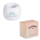 a white smilespot ceramic toothbrush holder