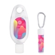 a white sanitizer lip moisturizer carabiner kit