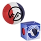 a red (pms 200)-white-blue (pms 282) puzzle play cube ball