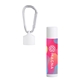 a white soothing sidekick lip moisturizer carabiner kit