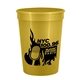 a metallic gold 12 oz cups on the go plastic stadium cup