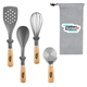a wood-grey 4 pc. regen beechwood utensil set