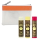 aerial view a frost white with orange trim sun bum(r) 3- pc. lip balm kit, image 1 of 2