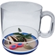 a clear 12 oz compartment coffee mug
