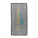 aerial view a gray / black border the edge beach towel, image 1 of 2