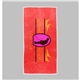 aerial view a red / white border the edge beach towel, image 1 of 2