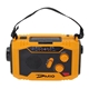 aerial view a yellow/black multi - function emergency flashlight radio, image 1 of 4
