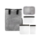 aerial view a black lunch, sandwich and snack tote set, image 1 of 2