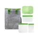 aerial view a green lunch, sandwich and snack tote set, image 1 of 2