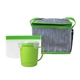 aerial view a green soup snack cooler set, image 1 of 3