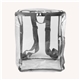 aerial view a gray clear zipped backpack, image 1 of 2
