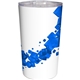 aerial view a blue full color floating cubes mug, image 1 of 2