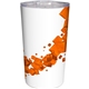 aerial view a orange full color floating cubes mug, image 1 of 2