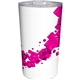 aerial view a pink full color floating cubes mug, image 1 of 2