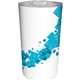 aerial view a teal full color floating cubes mug, image 1 of 2
