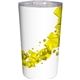 aerial view a yellow full color floating cubes mug, image 1 of 2