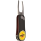 aerial view a gunmetal/red trim pitchfix hybrid 2.0 divot tool, image 1 of 2