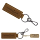 a tan leather keytag w / clasp