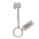 a silver axe keytag