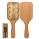 aerial view a natural beechwood wood paddle hairbrush, image 1 of 2