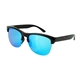aerial view a blue reflective lens with black frame cambria recycled half frame reflective sunglasses, image 1 of 3